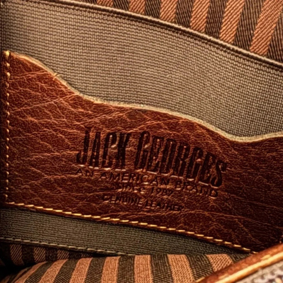 Jack Georges Brown Leather Double Zip Convertible Backpack Shoulder Bag - Picture 8 of 8